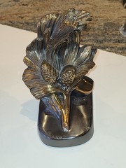 Vintage Pair Brass Bookends. Pinecone Branch. Philadelphia Mfg Co PMC86 EXC