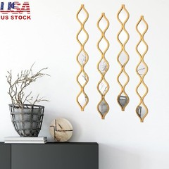Teardrop Acrylic Mirror Wall Decor Set 4 Pieces Home Office Elegant Design New