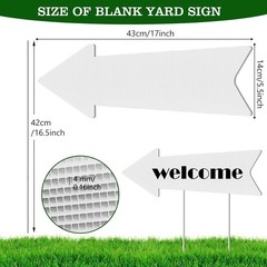 Blank-Arrow-Signs Bulk with Stakes 3 Pack 17 X 6 Inches Wedding Directional Yard