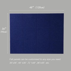 Large Felt Wall Tiles 12 Pack Cork Board Alternative with Removable Adhesive …