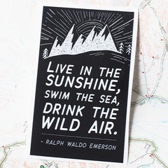 Emerson Quote Sticker – Black Rectangular