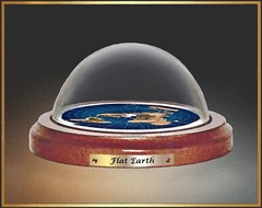 Flat Earth Map Dome Display Model – wood base, acrylic dome, gift