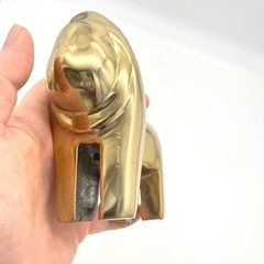 Vintage Solid Brass Gorilla Figurine Minimalist Mid Century Modern Paperweight