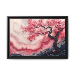 Abstract Art Marble Painting Floating Framed Canvas Art, anyroom made USA