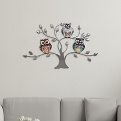 27 1/4″ wide Owl Wall Plaque Decoration Ornament Home Decor Unique Gift