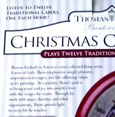 NOS 1990 Thomas Kinkade Christmas Carol Clock w/12 Traditional Xmas Carols