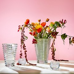 New Large Rectangular Glass Eye Vase in the Style of Baccarat 11″
