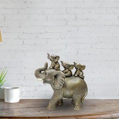 Creative Elephant Statue Collectable Table Resin Sculpture Craft Animal Figurine