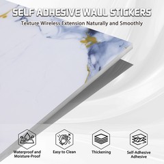 11.8in Peel and Stick Marble Wall Tile Waterproof Self Adhesive Bathroom Decor