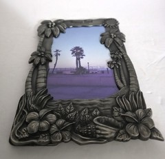 Hermosa Beach California Palm Tree Silver Picture Frame Very Pretty New