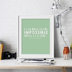 Nelson Mandela Inspirational Wall Art Print Motivational Quote Poster Decor Gift