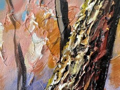 0 3D Hand Painted Abstract Landscape Art – 48×24 Romantic Canvas Wall Decor