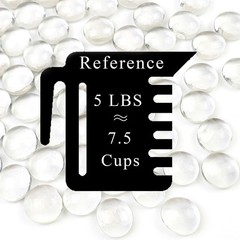5Lb Clear Glass Pebbles – Flat Decorative Marbles for Vases, Fish Tanks, Crafts