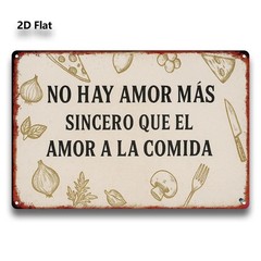 Metal Sign Love of Food 20.32*30.48 cm Distressed