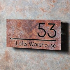 Custom Corten Steel Metal Sign with Business Logo, Laser Cut Wall Decor