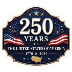 United States of America 250 Years 16×14 Laser Cut Metal Sign