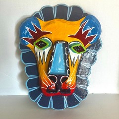 San Diego Zoo Papier Mache Lion Head 3D Sculptural Mask Wall Hanging Wild Animal