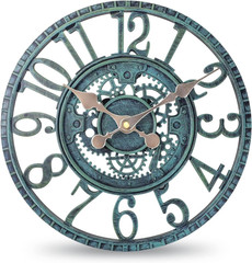 Outdoor Wall Clock Waterproof, 12 Inch Silent Non-Ticking Battery Operated outsi