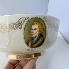 Vintage Lenox United States Patriots Portraits Gilt Rim Decorative Bowl