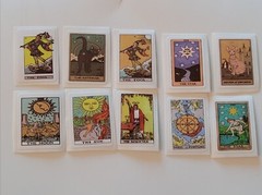 10 PCS Mini Tarot Oracle Cards Symbols Characters Psychic Stickers BRAND NEW