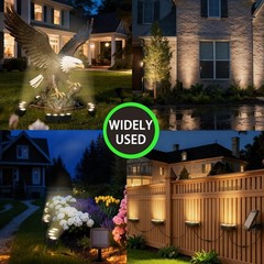 Solar Palm Tree Ring Lights Outdoor, 3-in-1 Tie/Stake/Hang Installation, Warm…