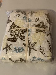 Blanket Quilted Ocean Sea Life Coastal Collection 100% Cotton Turtle 46 X 56
