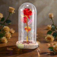 Rose Flowers Christmas Gift for Women,Glass Dome Rose Gifts for Mom Wife Grandma
