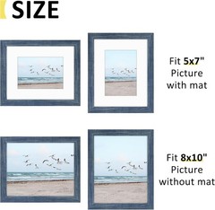 Versatile Blue 8×10 Frame with Removable Mat for Vertical or Horizontal Display