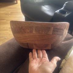 Oversized Natural Wood Dough Bowl.