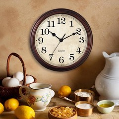 HYLANDA Wall Clock, 9 Inch Silent Non Ticking Classic Battery Operated Clocks, D