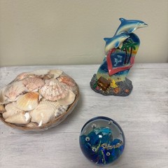 Nautical Decor Bundle Blue Dolphin Shells Florida Coastal Grandma Tropical Home