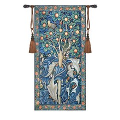 55×27″ William Morris Woodpecker Art Tapestry Wall Hanging Jacquard Upholstery