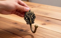 Solid Brass Wall Hooks 2 Pack – Heavy-Duty Decorative Coat Hooks with Antique