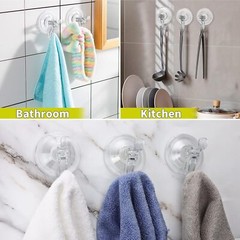 Antimbee 3 Pack Suction Cup Hooks, Clear 3 Pack, Transparent