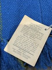 New The Three Weavers Handwoven 100% Virgin Wool Throw, Blue Green 52×72