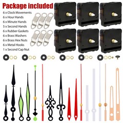 6PCS DIY Wall Quartz Clock Movement Mechanism Replacement Repair Tool Parts Kit