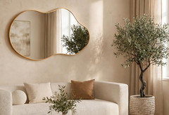 Irregular Wall Mirror 20×36 Inch Wall Mirrors Decorative Gold Modern Asymmetrica