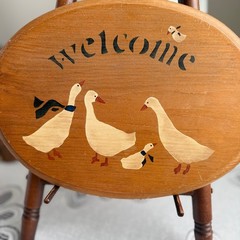 Vintage Wooden Goose Welcome Wall Plaque Farmhouse Cottagecore Decor