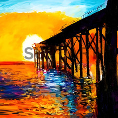 Digital Image Beautiful Sea Bridge Wall art for living and bed room A-184