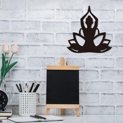 Black 9.4×9.8 Inch Metal Lotus Yoga Wall Art Minimalist Hanging Room Decor