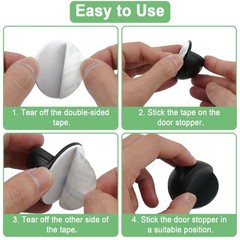 2 Pcs Adhesive Door Stopper Stainless Steel Floor Door Stopper Floor Mounted …
