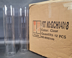 12 Clear Hurricane Candle Holders ~ 18 in Tall