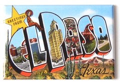 Greetings from El Paso Texas FRIDGE MAGNET «style B» travel souvenir