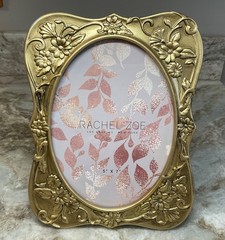 Oval Picture Frame 5X7 Gold Floral Design Vertical Or Horizontal Rachel Zoe New