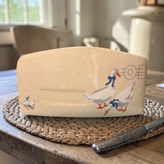 Ceramic mail holder Geese Cottage core envelope shape table top or wall mounted