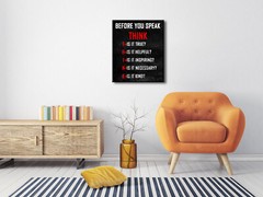 Motivational Think Before You Speak Classroom Positive Quotes Canvas Wall Art