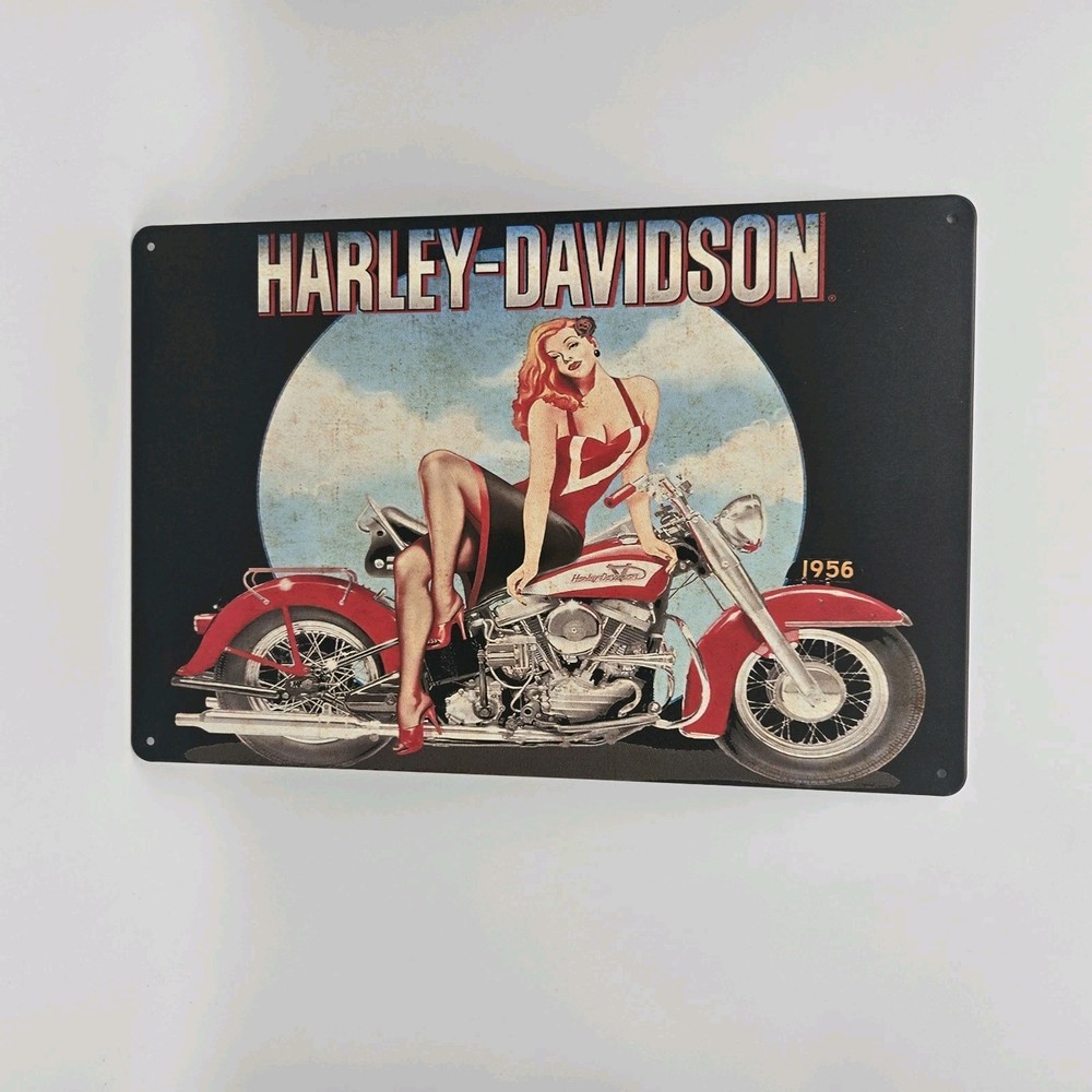 Harley-Davidson Sexy Girl Sign for Wall Vintage Metal Tin Retro 11.8″ x 7.8″