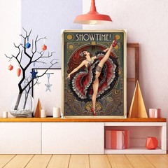 Vintage Cabaret Dancer Wall Art Print, Art Nouveau Showgirl Poster
