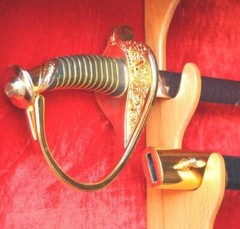 Sword Display Case Black & White Saber USMC NCO Navy Katana Blade Wood Cabinet