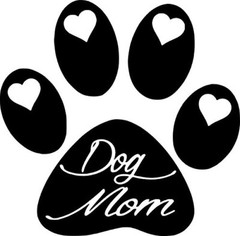 CMI ND014 Dog Paw Dog Mom Decal Sticker | 5.5-Inches by 5.4-Inches | Premium